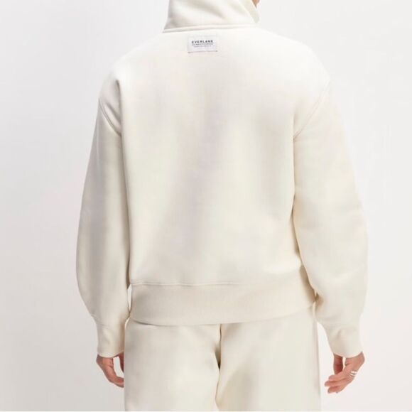 & NWT Everlane The ReTrack Half-Zip Sweatshirt Bone Small - Picture 4 of 5